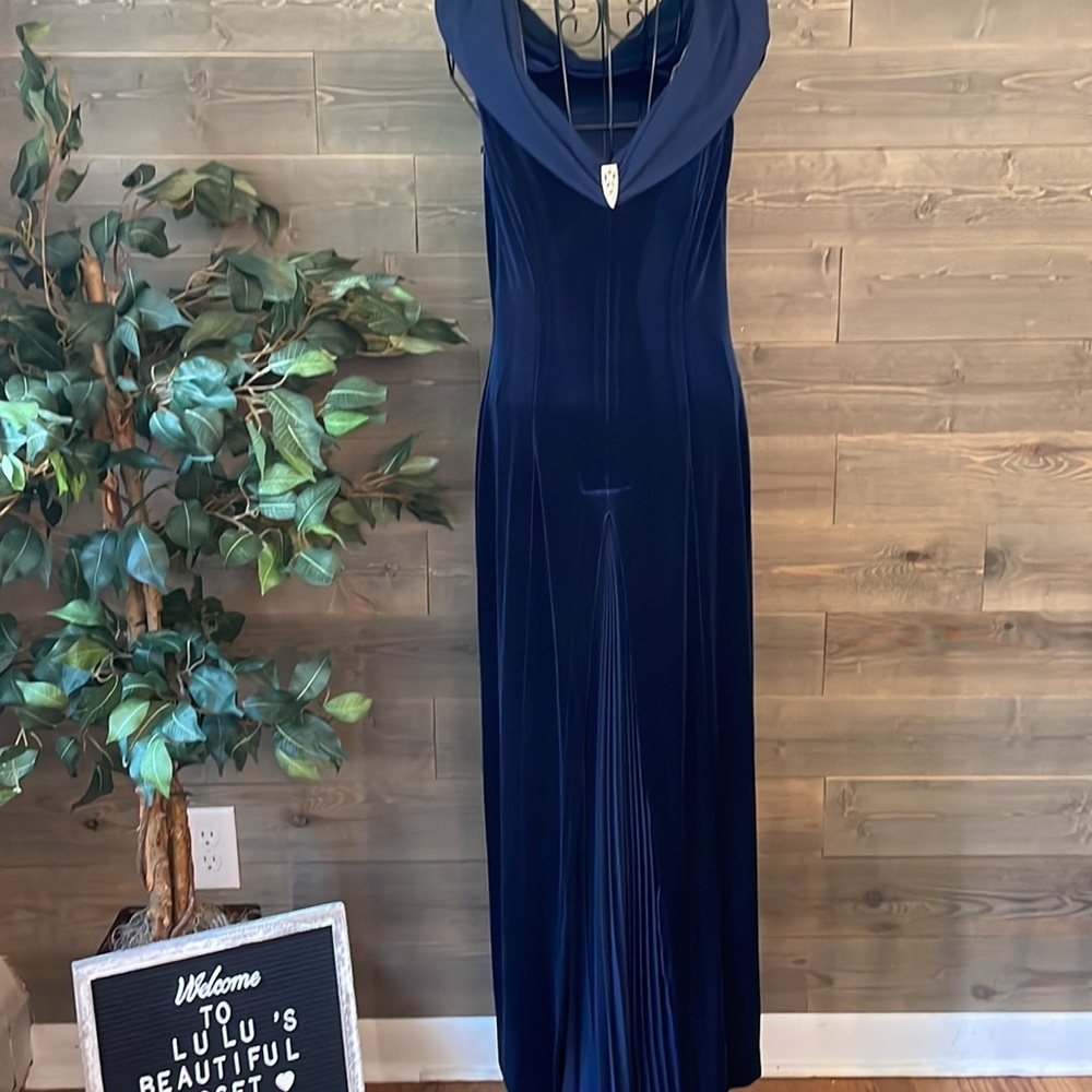 Coldwater creek ladies size 8 navy formal occasion dress - Picture 6 of 12